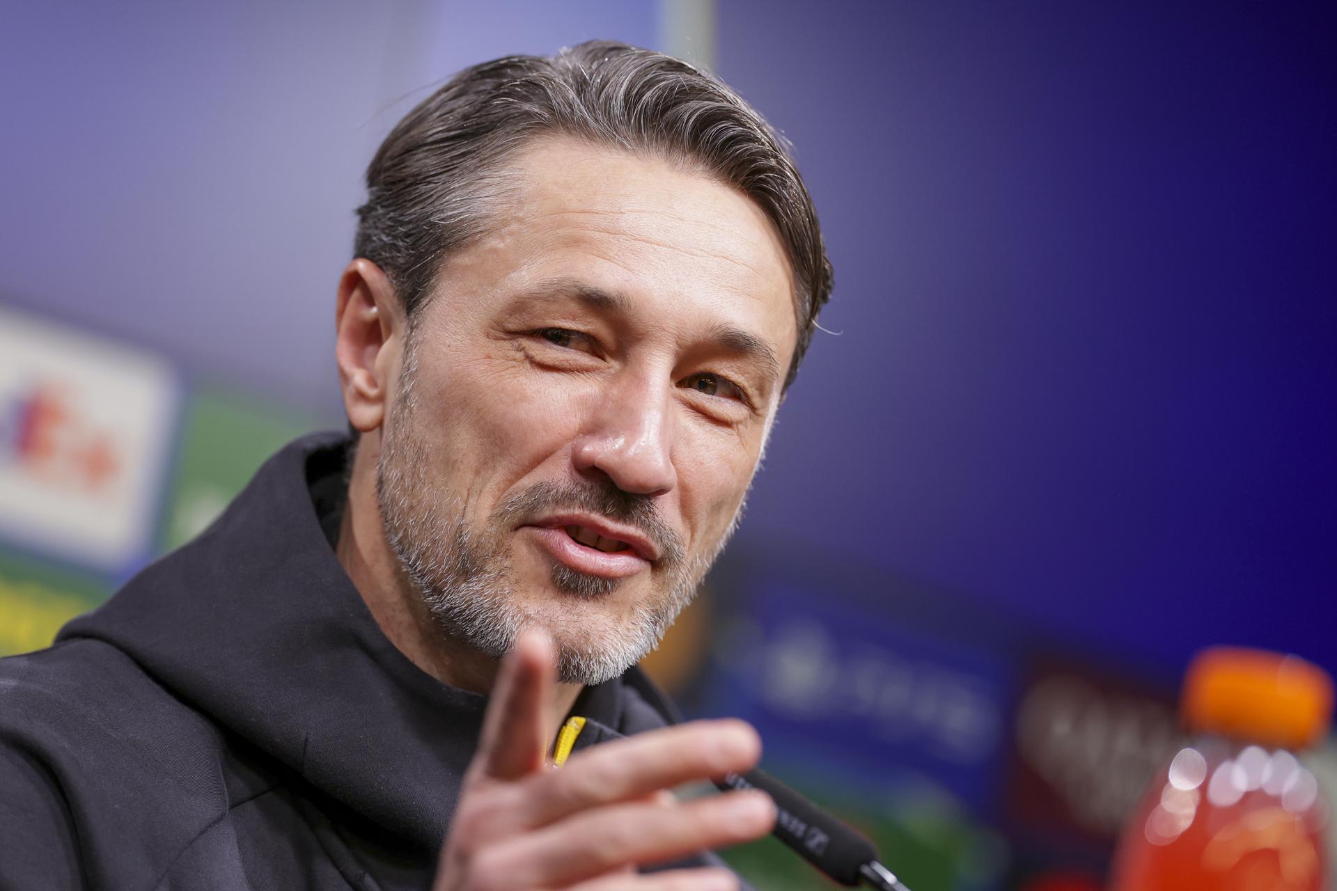 El croata Niko Kovac, entrenador del Borussia Dortmund, durante la rueda de prensa previa al partido de la Liga de Campeones que su equipo disputará mañana contra el Villarreal. EFE/EPA/FILIP EFE/EPA/CHRISTOPHER NEUNDORF