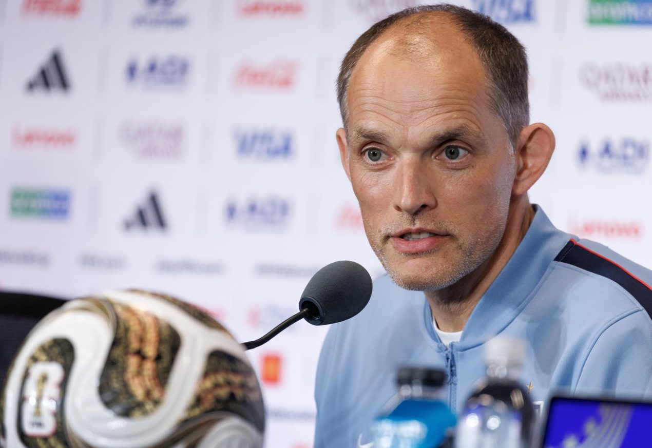 El seleccionador de Inglaterra, Thomas Tuchel, aseguró este viernes en Miami que Inglaterra está un escalón por debajo de las selecciones de Argentina, España y Francia, el resto de semifinalistas del Mundial. EFE/ Alberto Boal