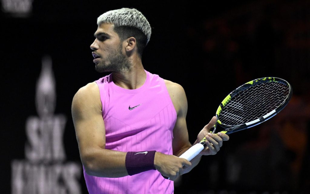 El tenista español Carlos Alcaraz durante el Six Kings Slam. EFE/EPA/STR
