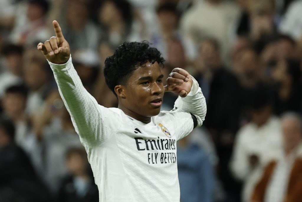 El delantero brasileño Endrick, cedido por el Real Madrid al Olympique Lyon. EFE/Chema Moya
