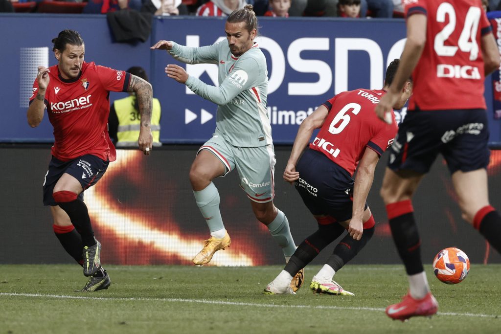 Griezmann, en el Osasuna-Atlético de la pasada temporada. EFE/ Jesús Diges
