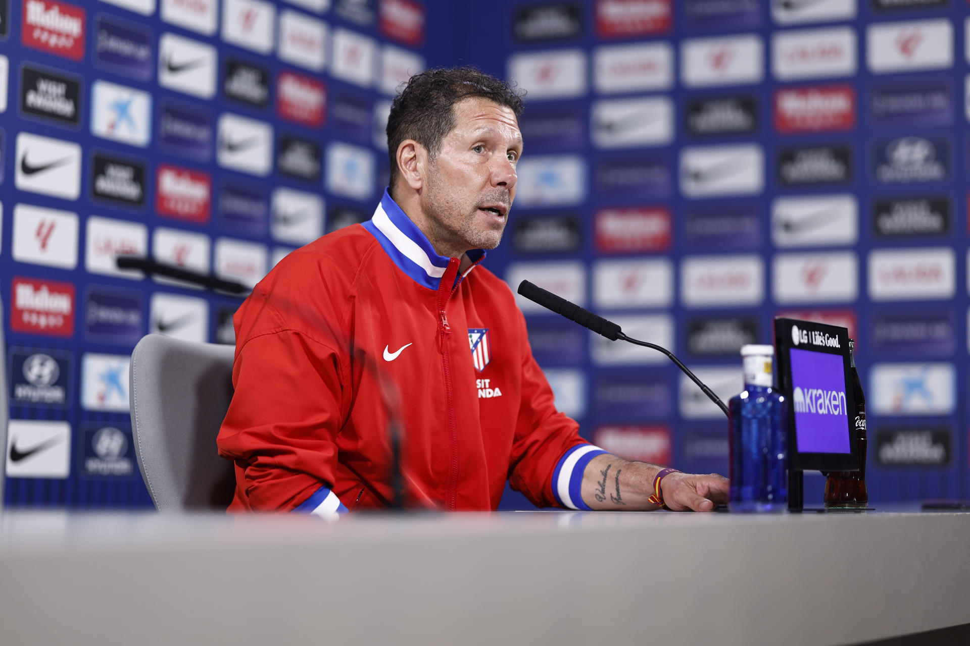 Simeone, en la rueda de prensa. EFE/ Rodrigo Jiménez