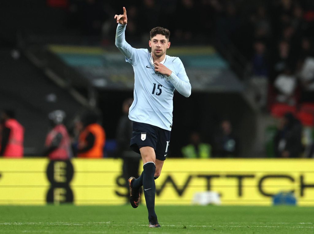 Fotorgrafía de Neil Hall, en la que puede verse en una imagen de archivo del pasado 27 de marzo al internacional uruguayo Federico Valverde, durante un partido. EFE