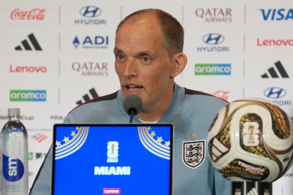 El seleccionador de Inglaterra, Thomas Tuchel, aseguró este viernes en Miami que Inglaterra está un escalón por debajo de las selecciones de Argentina, España y Francia, el resto de semifinalistas del Mundial. EFE/ Alberto Boal

