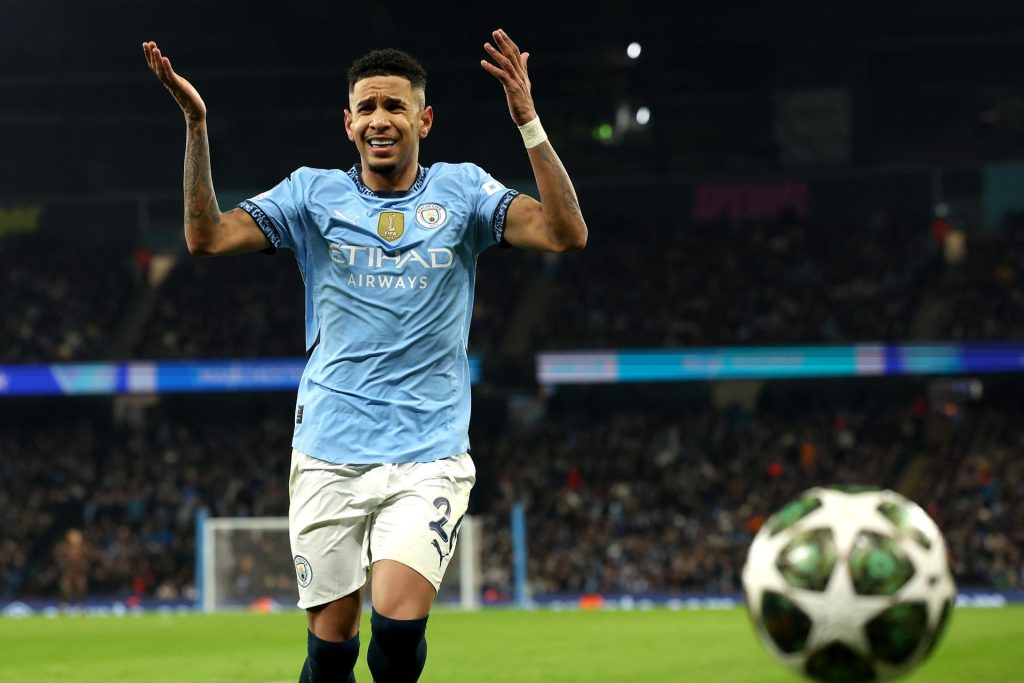 El brasileño Savinho, durante un partido con el Manchester City. EFE/EPA/ADAM VAUGHAN